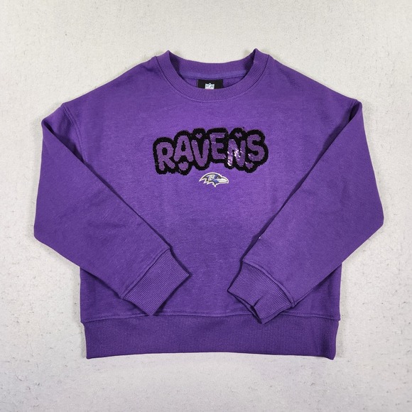 New Era Other - New Era Girls Size 7/8 Baltimore Ravens Purple Sequins Flip Sweatshirt NWT